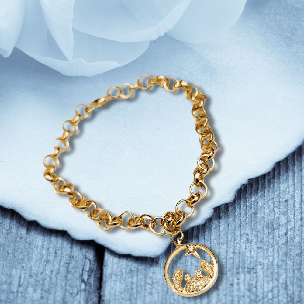 Cancer Zodiac Sign Charm Bracelet